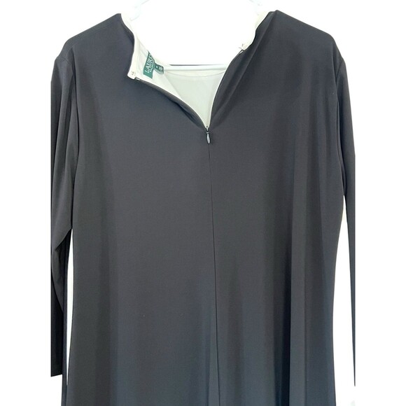 Lauren Ralph Lauren Dress 16 Black White Colorblock Stretch Lined Shift Career - Picture 8 of 14